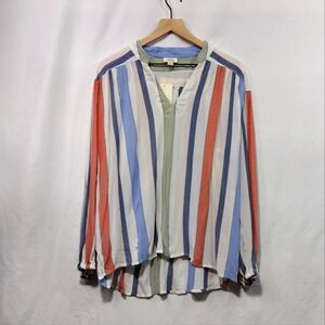 NWT A.N.A. Pastel Strip Popover Top Womens L Multicolor Boho Retro 90s Y2K Beach
